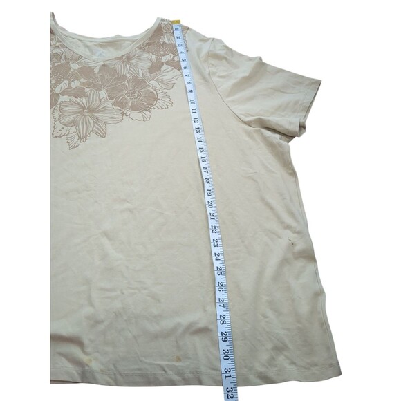 Beige Flower Pull-On Tunic. Liz And Me.From Catherines Size 5X  34W 36W See Pic - Picture 3 of 11